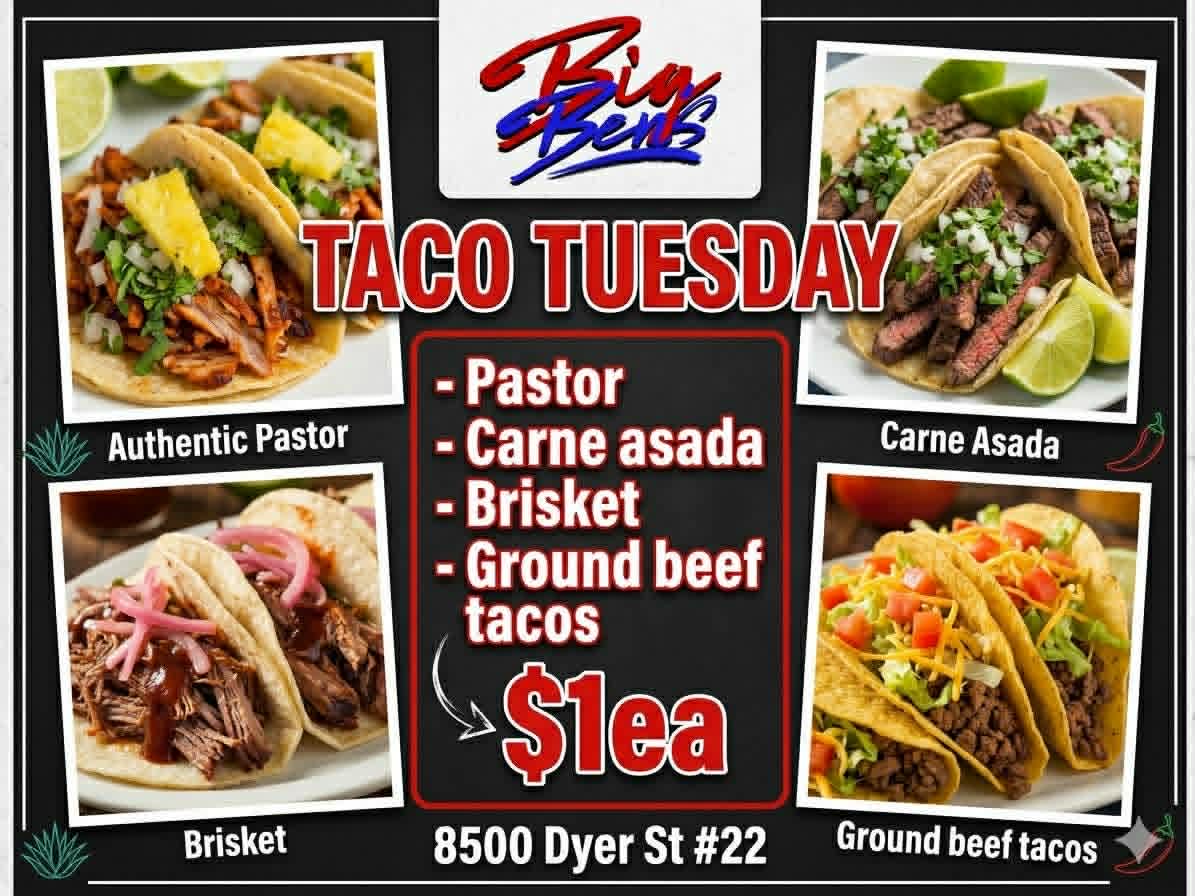 $1 Taco Tuesday at Sunrise Mini Mart, 8500 Dyer St, El Paso